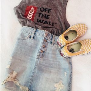 💛Distressed Denim Skirt